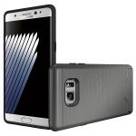 Wholesale Galaxy Note FE / Note Fan Edition / Note 7 Card Holder Hybrid Case (Space Gray)
